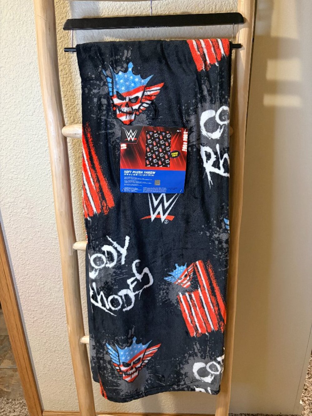 WWE Cody Rhodes American Nightmare Soft Plush Throw Blanket 50x70 NWT